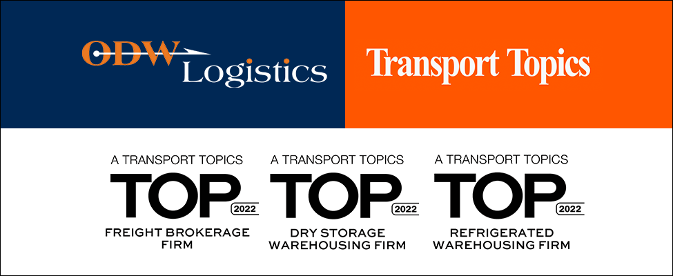 ODW Logistics Recognized as a 2022 Top 3PL by Transport Topics